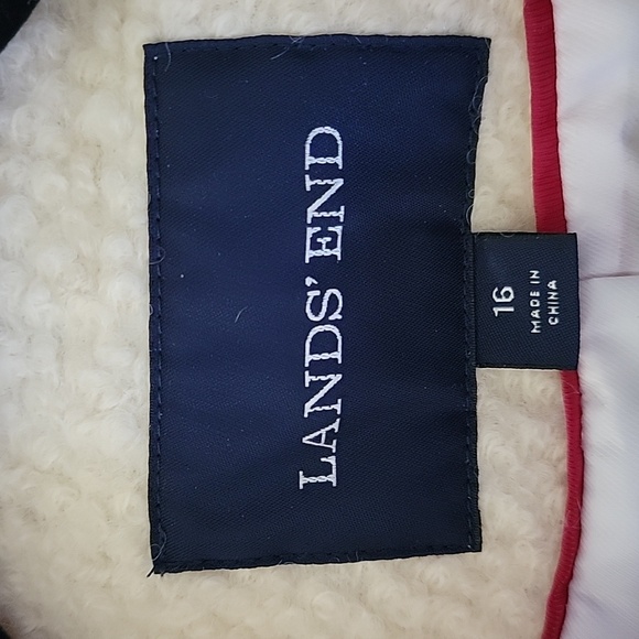 Lands End cream colored short wool jacket, size 16. - Picture 2 of 4